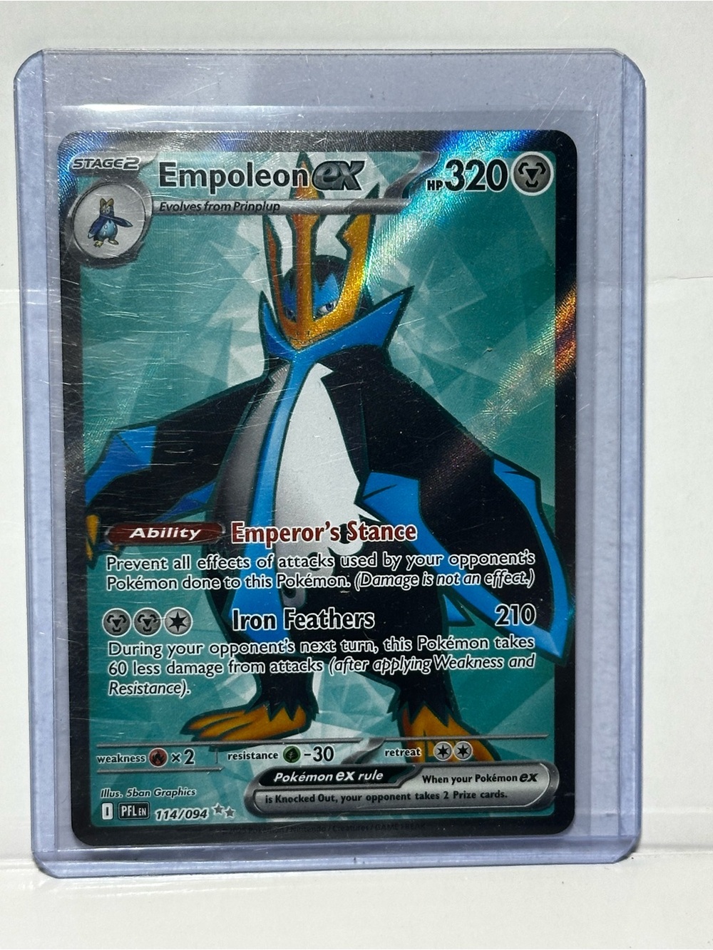 Empoleon ex Holofoil Pokemon Card - Blue